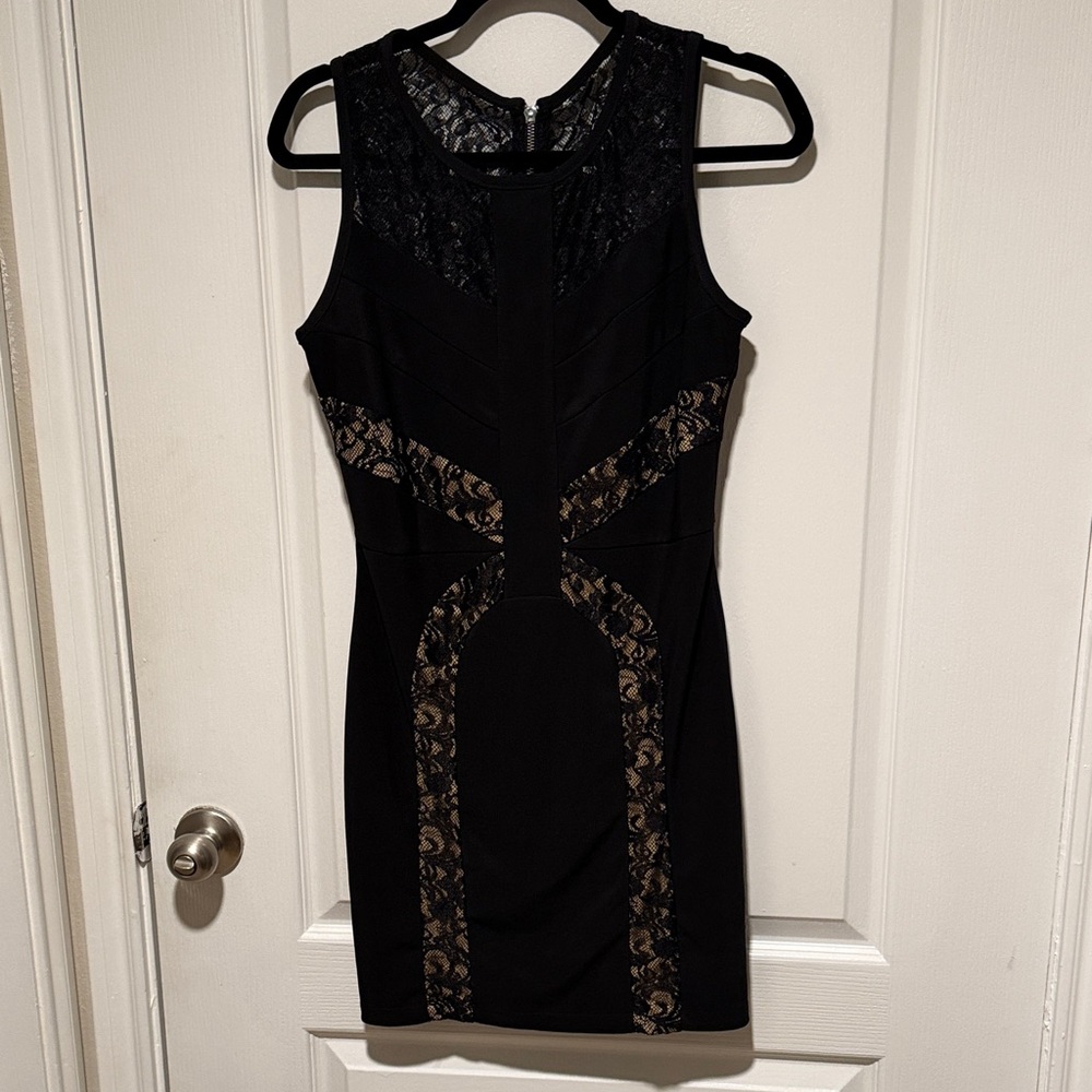 Ruby Rox Black sleeveless Lace Mini Dress
